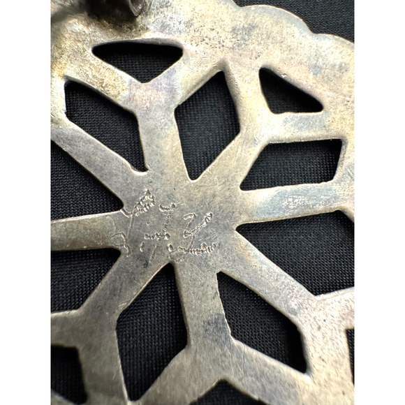 Native American Sand Cast Solid Sterling Silver Belt Buckle Signed 48 gr Cut Out - Picture 6 of 7